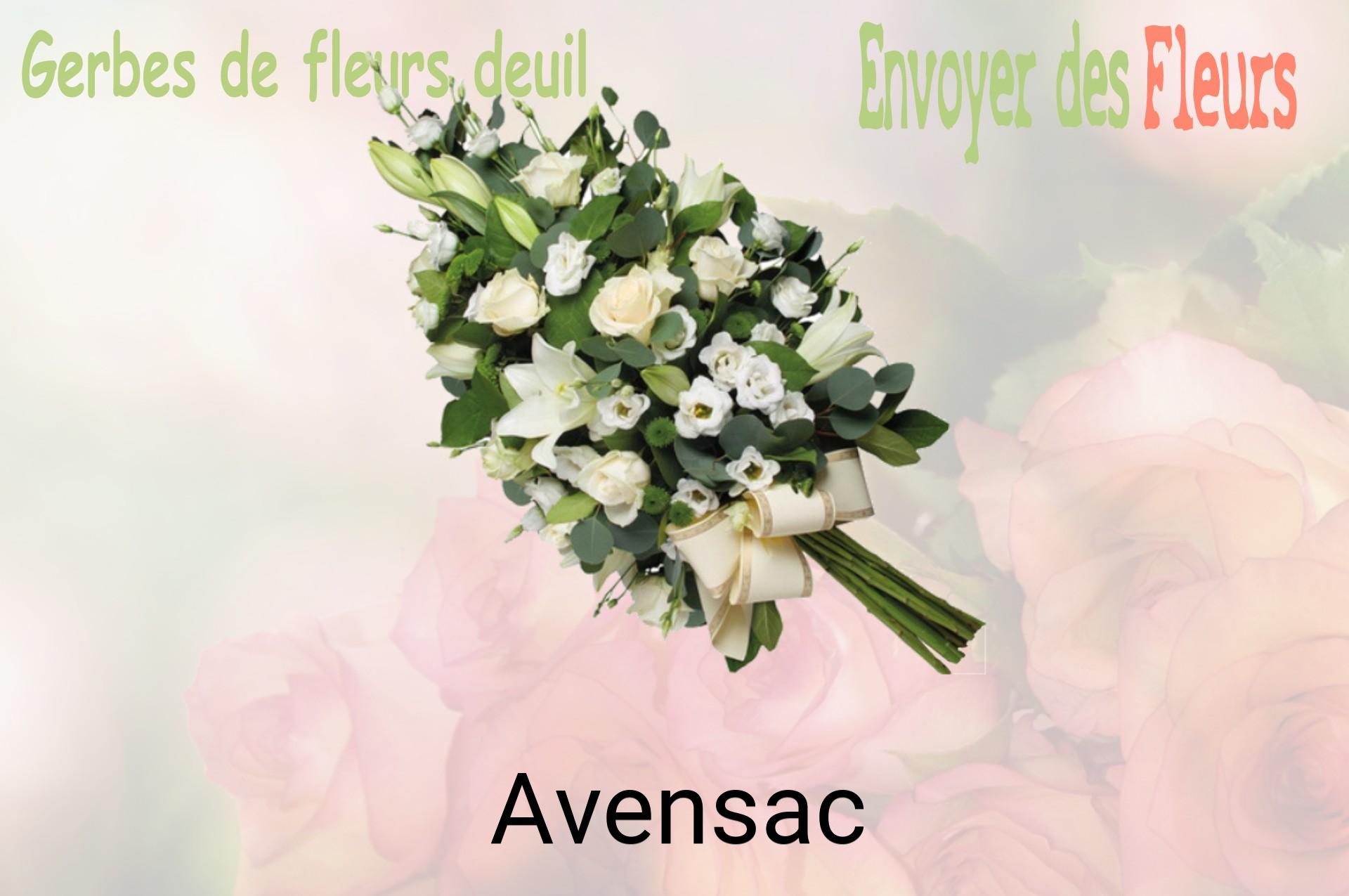 Gerbe de fleurs de deuil livrée à Avensac